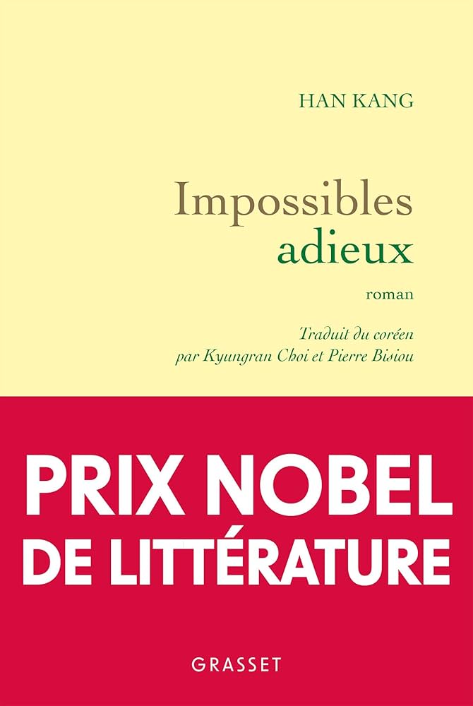 couverture du roman impossibles adieux de Han Kang