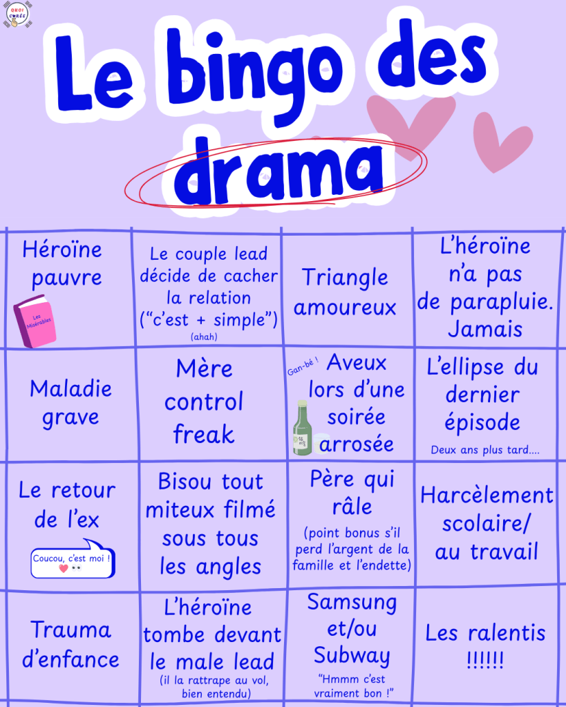 le bingo des dramas par QuoiCorée