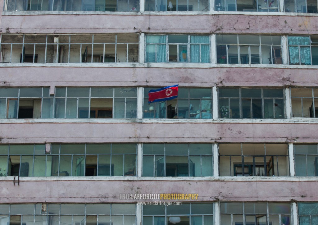 Vieux appartements dans le centre de Pyongyang