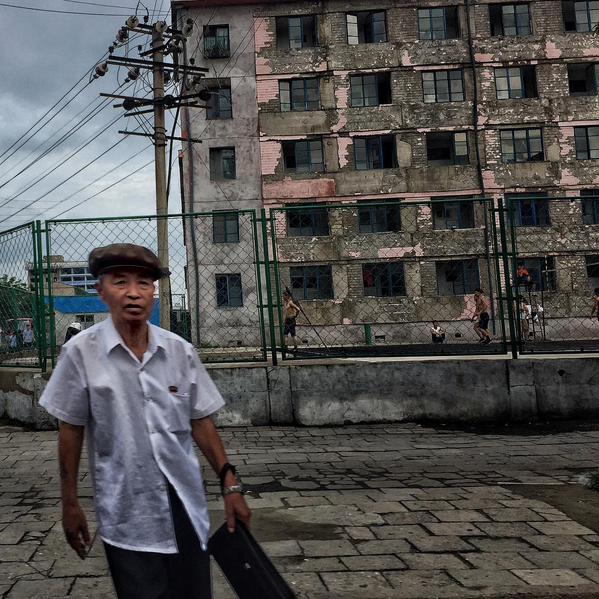 Une vue d'une rue de Pyongyang